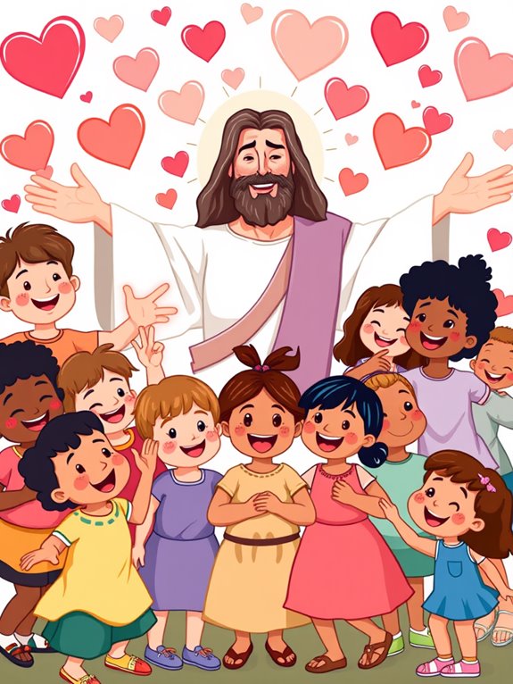 jesus children hearts clipart