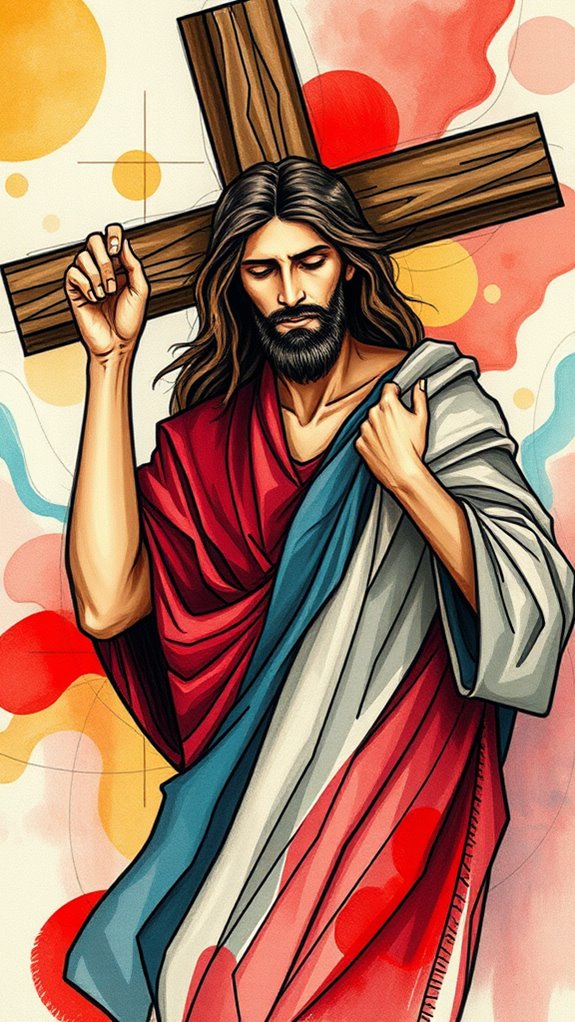 jesus cross abstract art