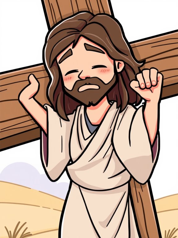 jesus cross cartoon image