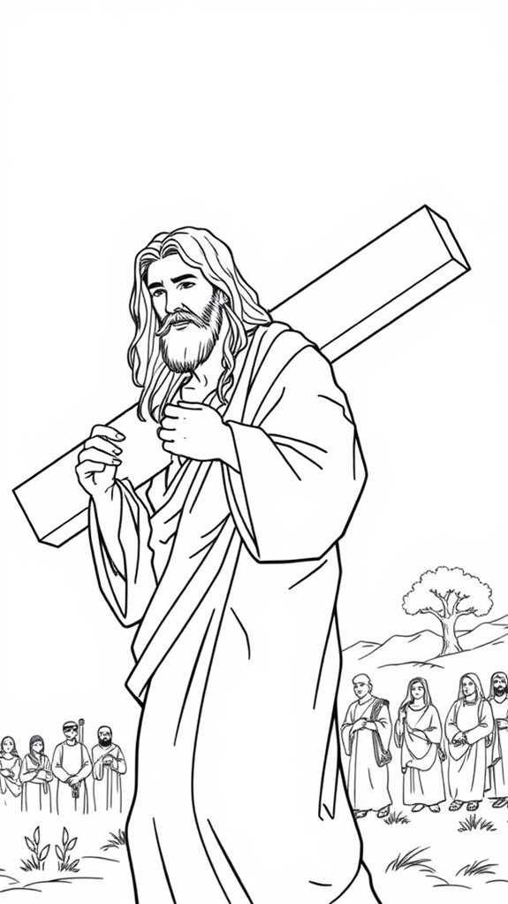 jesus cross coloring page