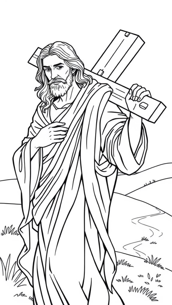 jesus cross coloring page