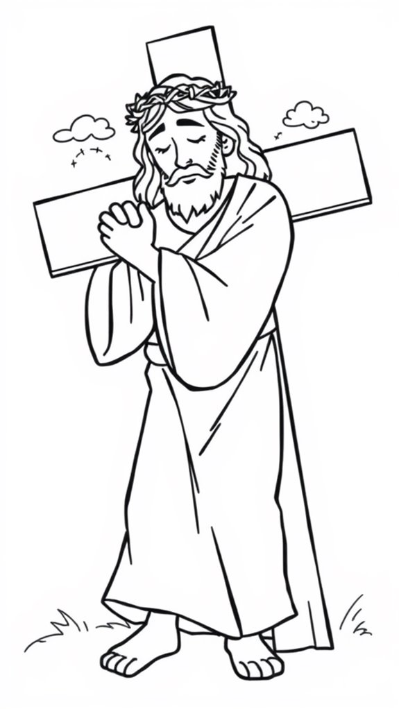 jesus cross coloring page