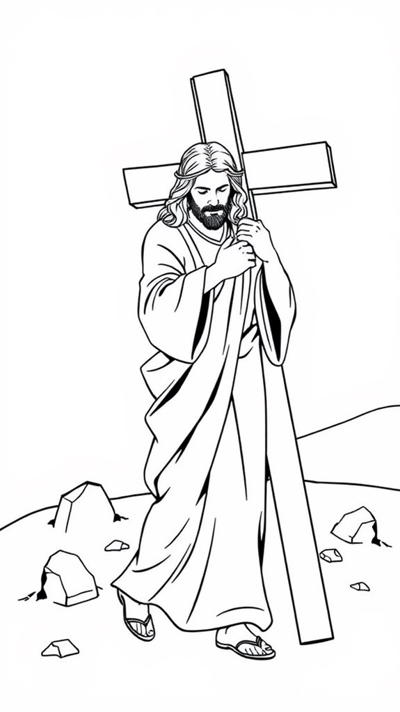 jesus cross coloring page