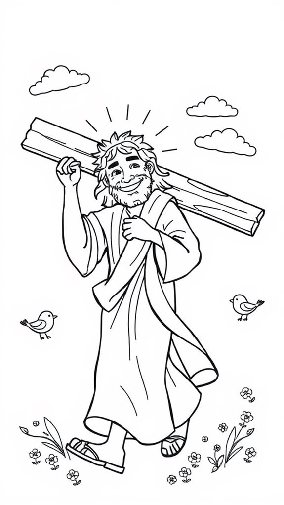 jesus cross coloring page