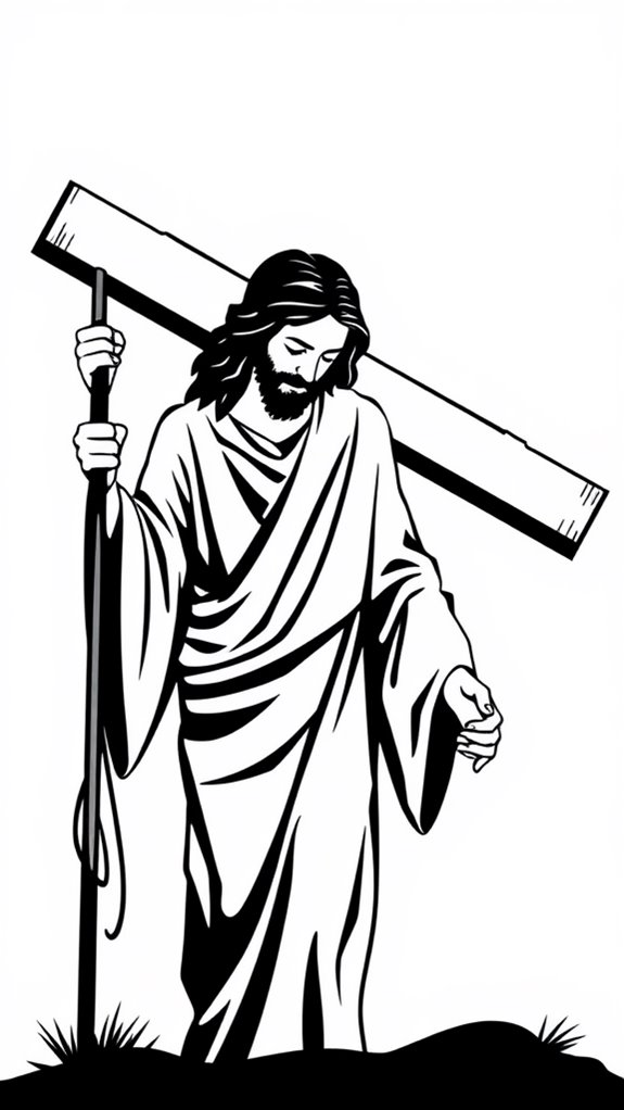 jesus cross coloring page