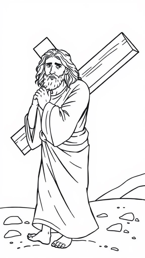 jesus cross coloring page