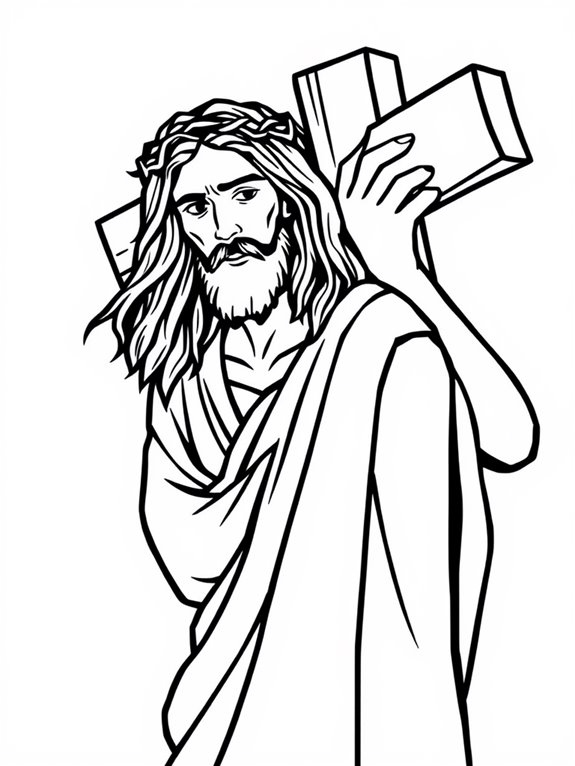 jesus cross line art