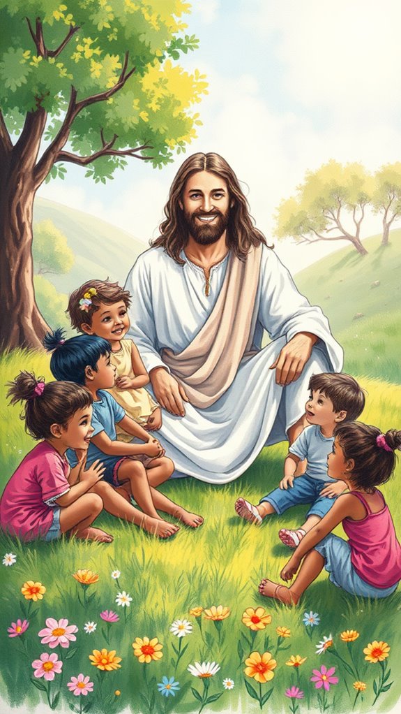 jesus embracing little children