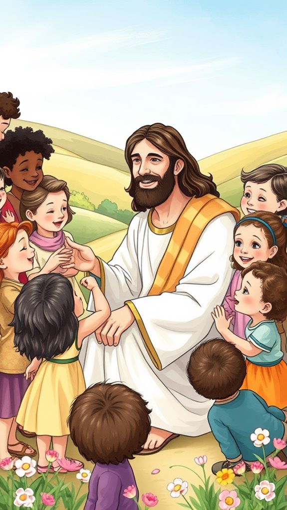 jesus embracing young children