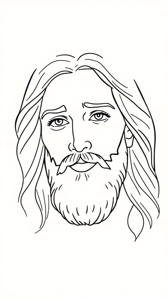 jesus face line drawing