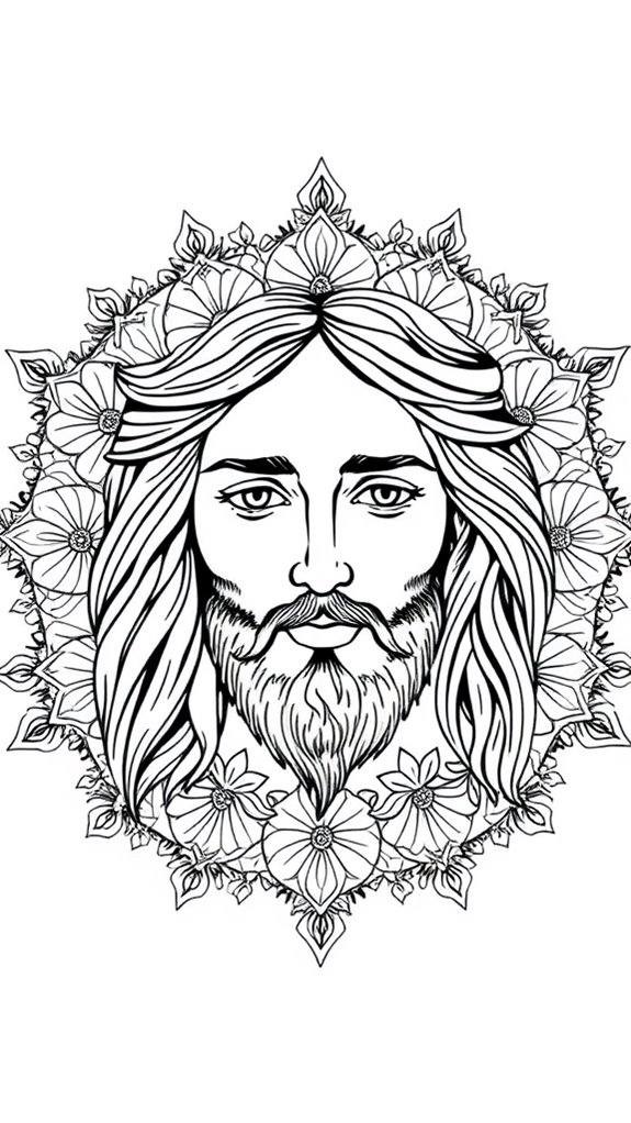 jesus face mandala art