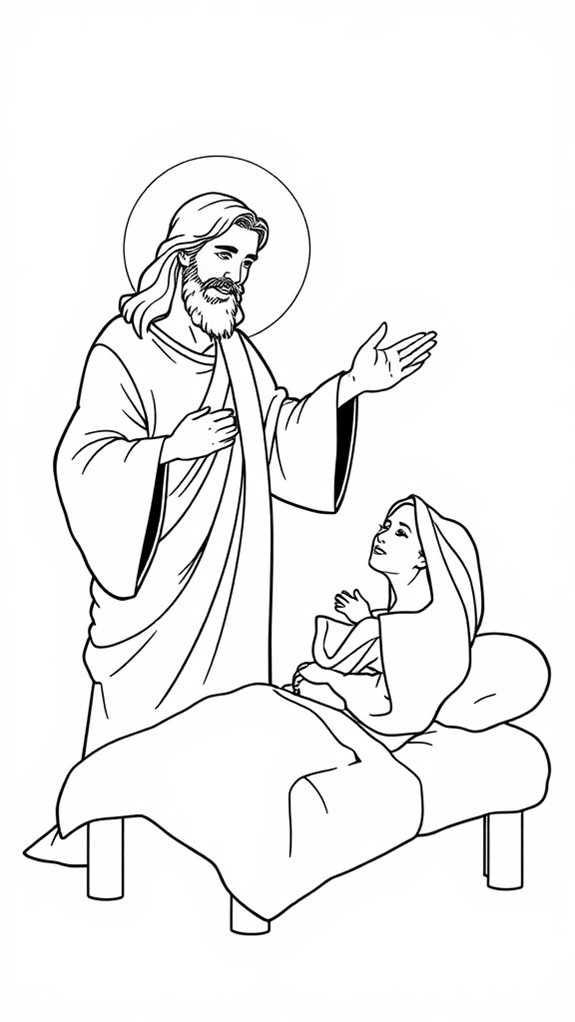 jesus healing coloring page