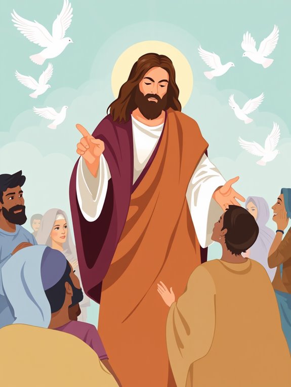 jesus healing with doves