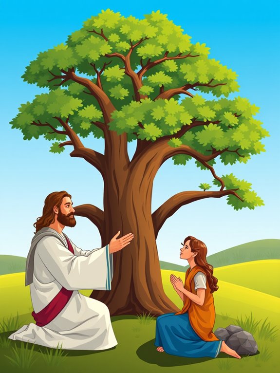 jesus heals under tree