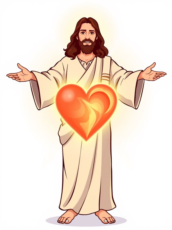 jesus heart creation clipart