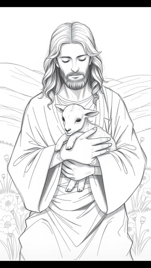 jesus holding gentle lamb