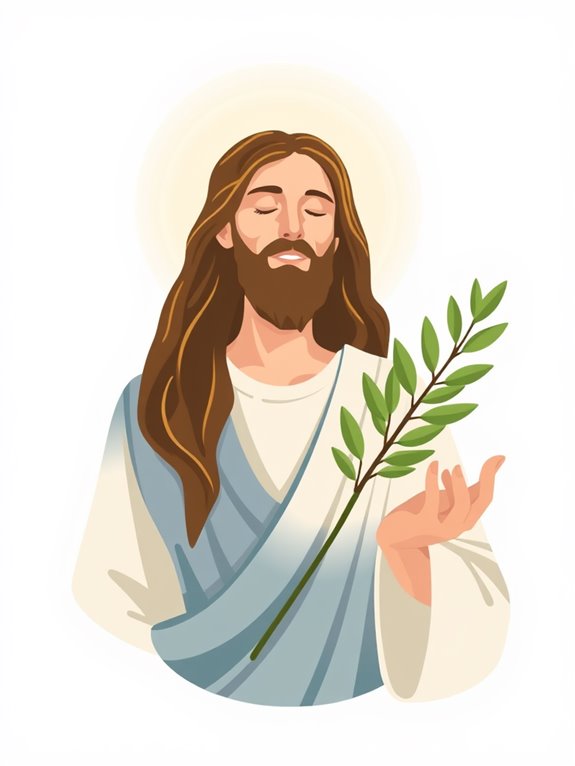 jesus holding olive branch