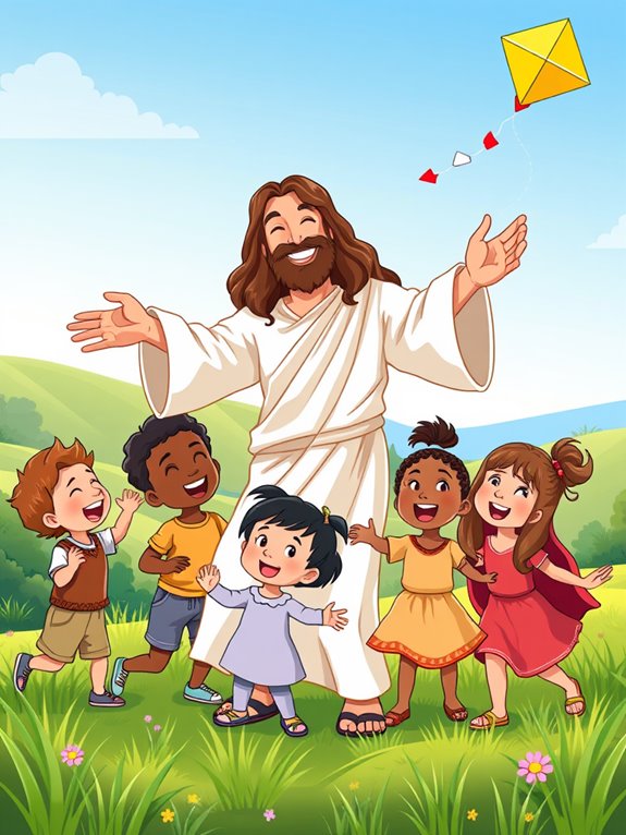 jesus interacting with children