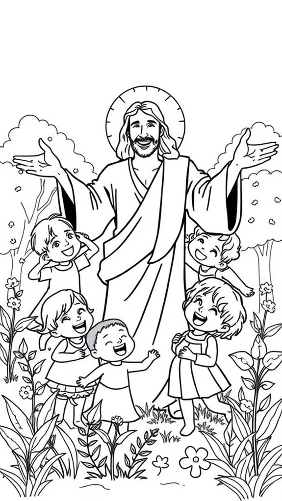 jesus interacting with children