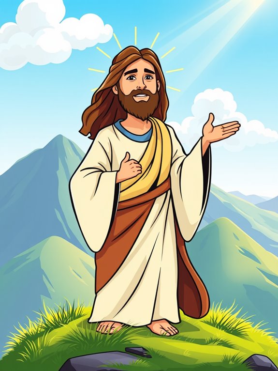 jesus mountain clipart image