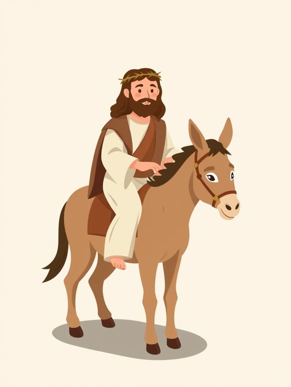 jesus on donkey illustration