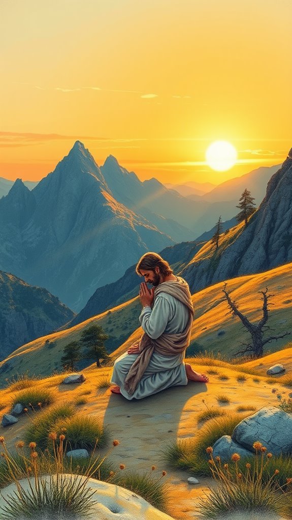 jesus praying on mountain