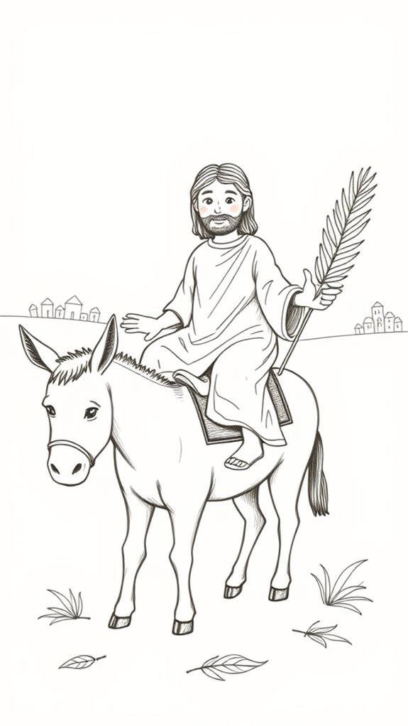 jesus riding a donkey