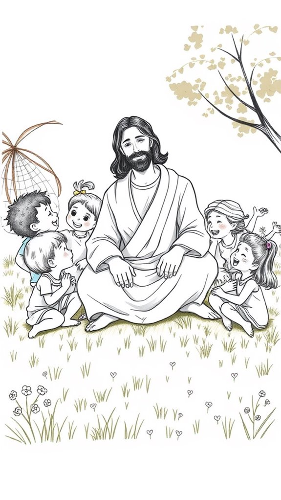 jesus surrounded by children