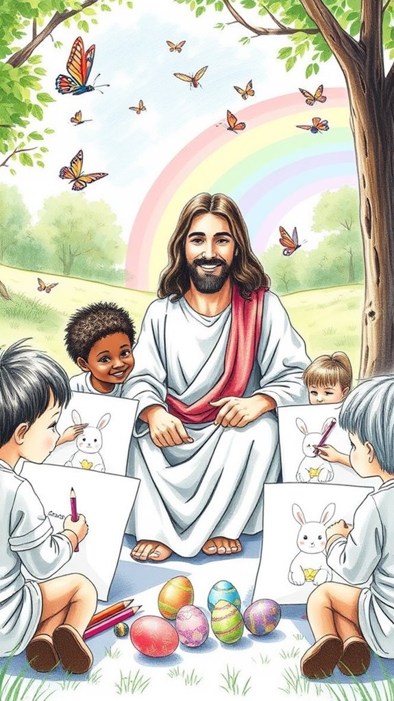 jesus surrounded by children