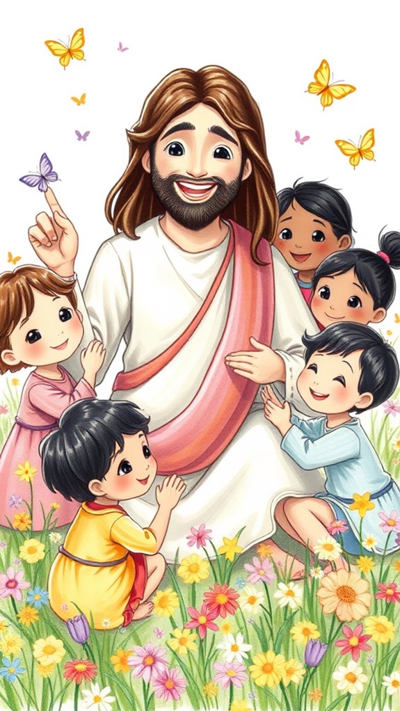 jesus surrounded by children