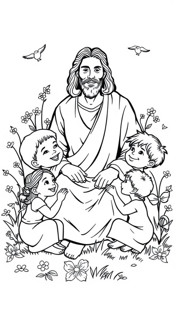 jesus surrounded by children