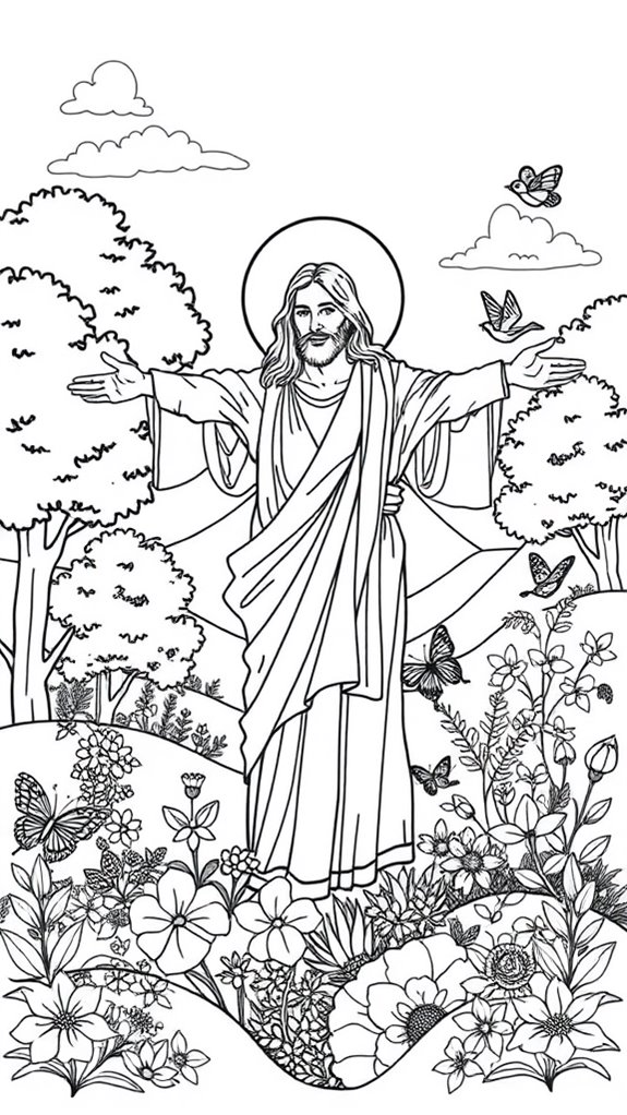 jesus surrounded by nature