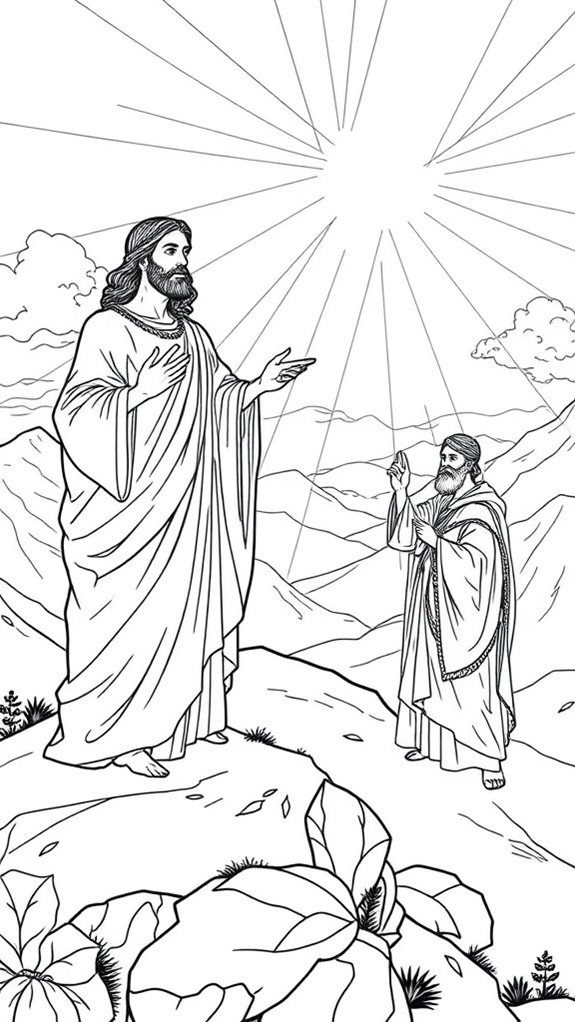 jesus transfiguration coloring page