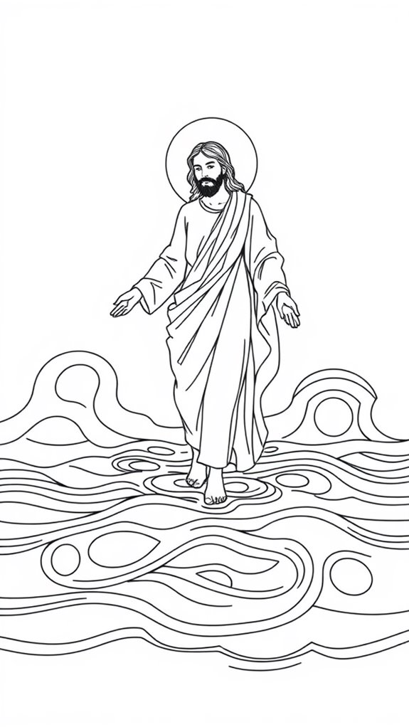 jesus water walking art