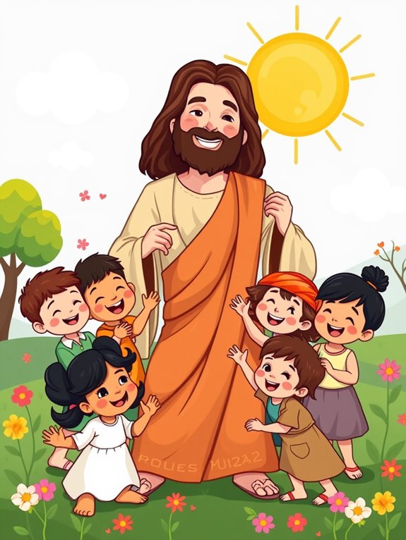 jesus with children clipart