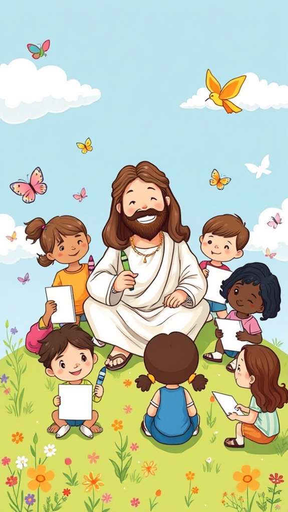 jesus with children doodle