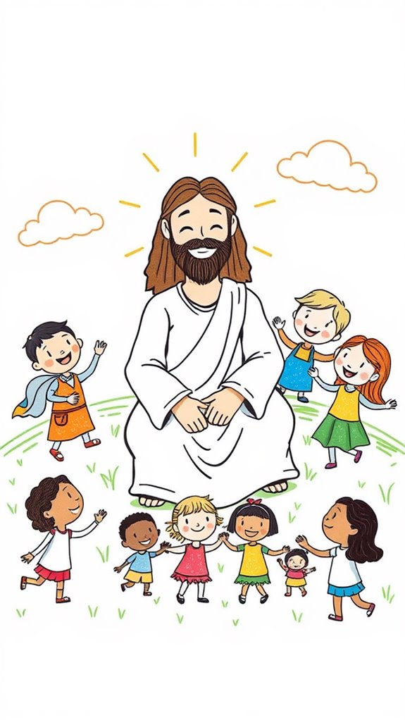 jesus with children illustration