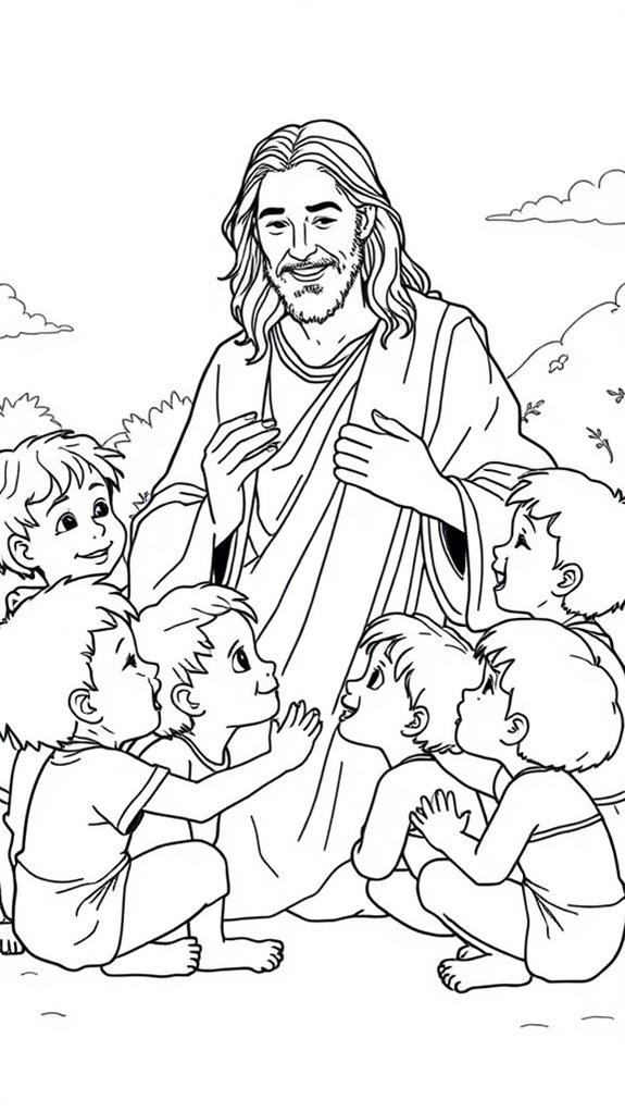 jesus with children illustration