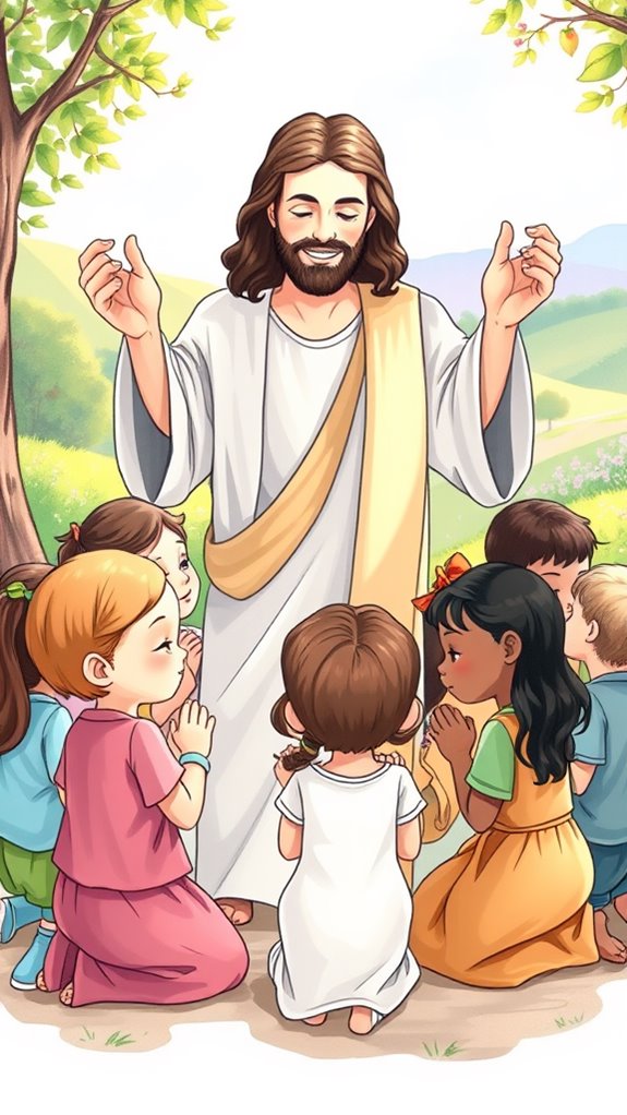 jesus with children praying