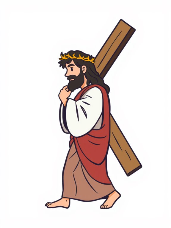 jesus with cross and thorns