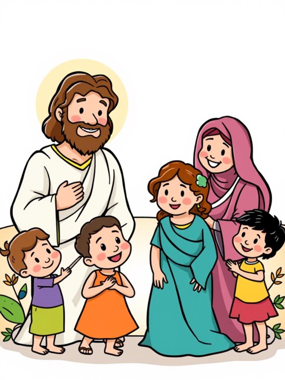 jesus with family clipart