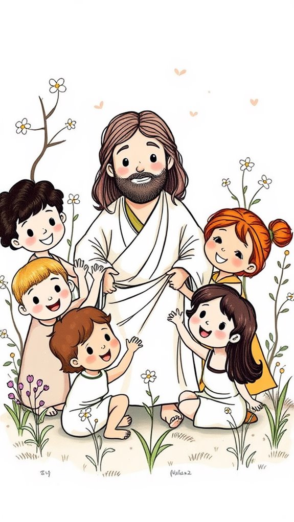 jesus with joyful children