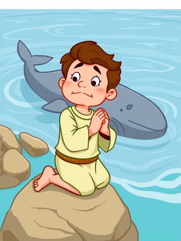 jonah praying in clipart