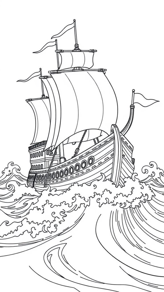 jonah s ship coloring page