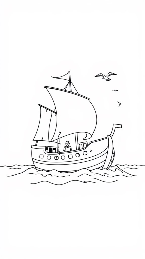 jonah s ship coloring page