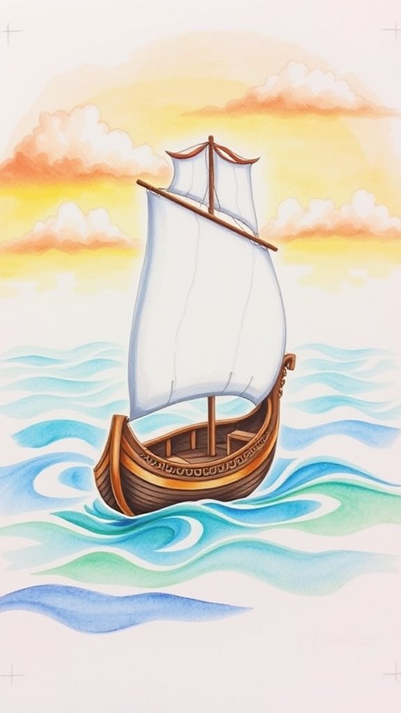 jonah s ship watercolor artwork