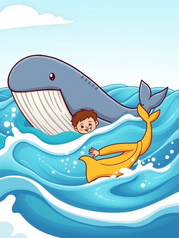 jonah swimming clipart image