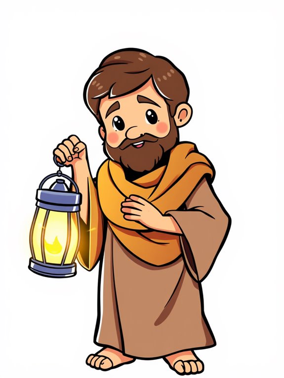 joseph with lantern illustration