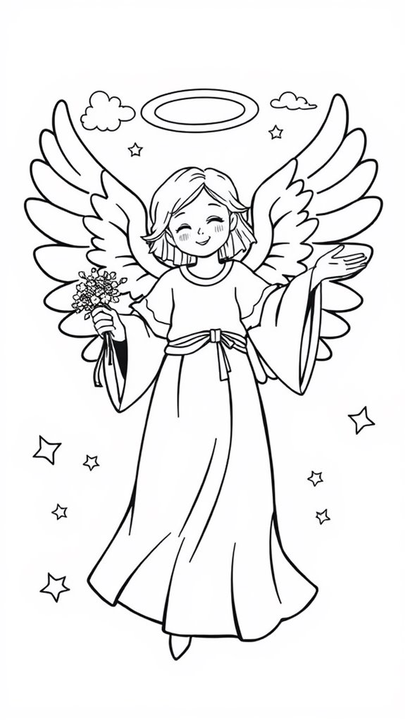 joyful angel coloring activity