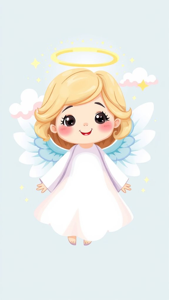 joyful angel with halo